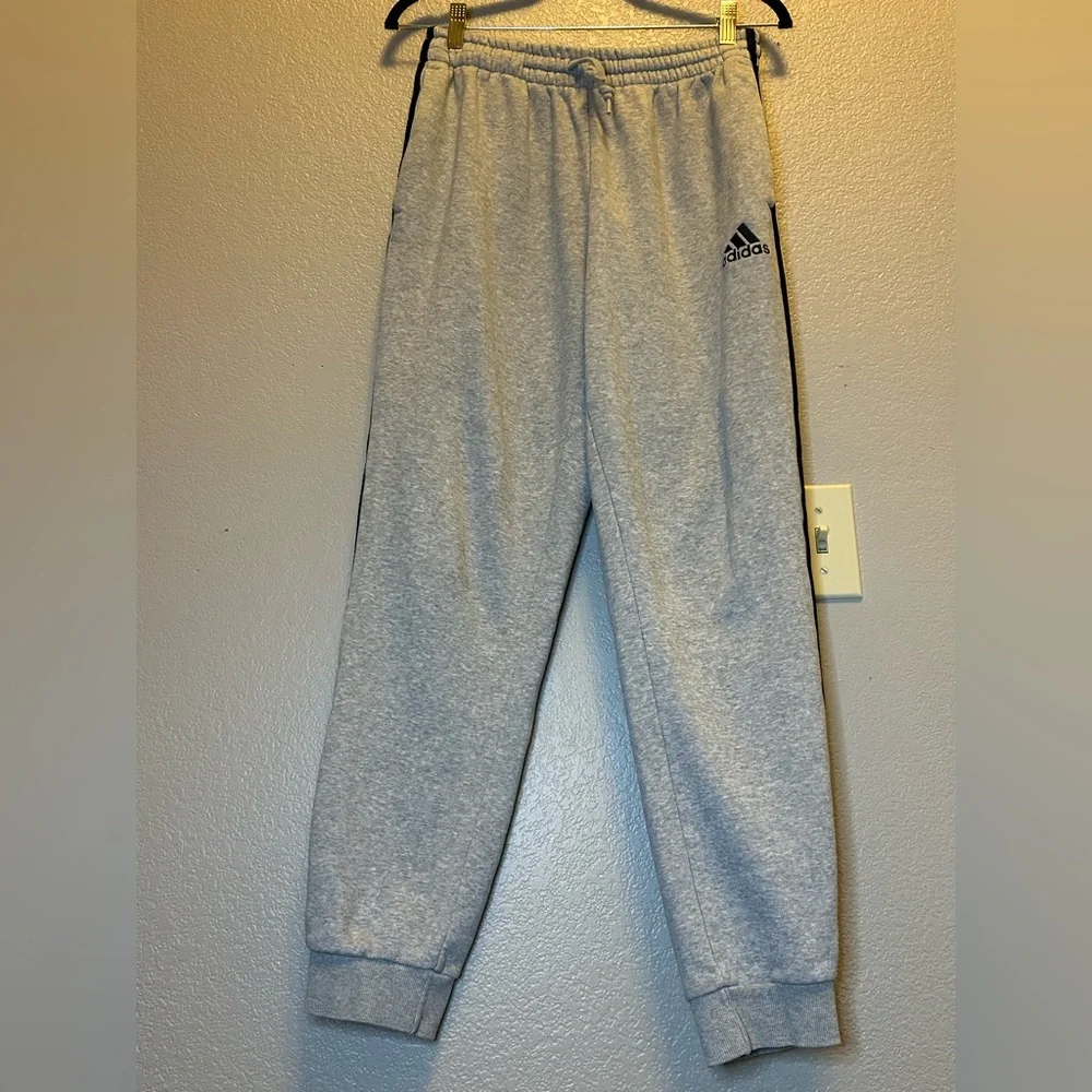 adidas Essentials Men's French Terry Tapered-Cuff 3-Stripes Jogger Pants GK8824